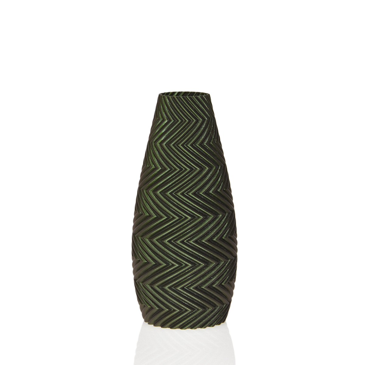 Felicia 3D vaas 18x8cm Groen Metallic