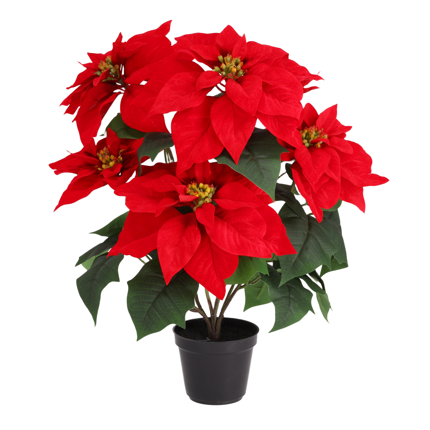 Kerstster Poinsettia kunstplant 58cm in kweekpot