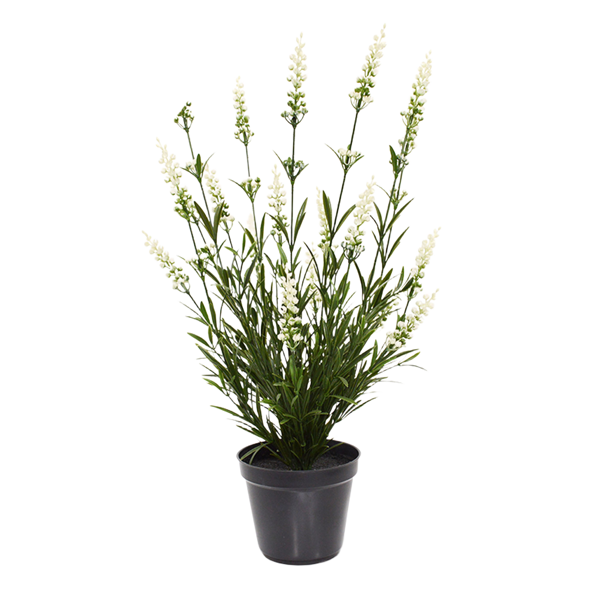 Lavendel kunstplant 50cm in pot - wit - UV bestendig