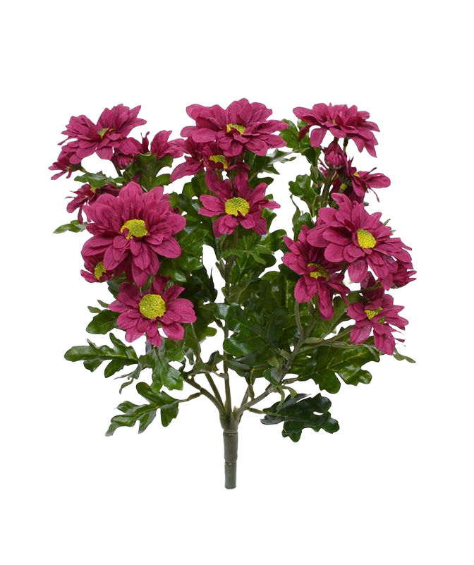 Chrysant kunstboeket 35 cm burgundy