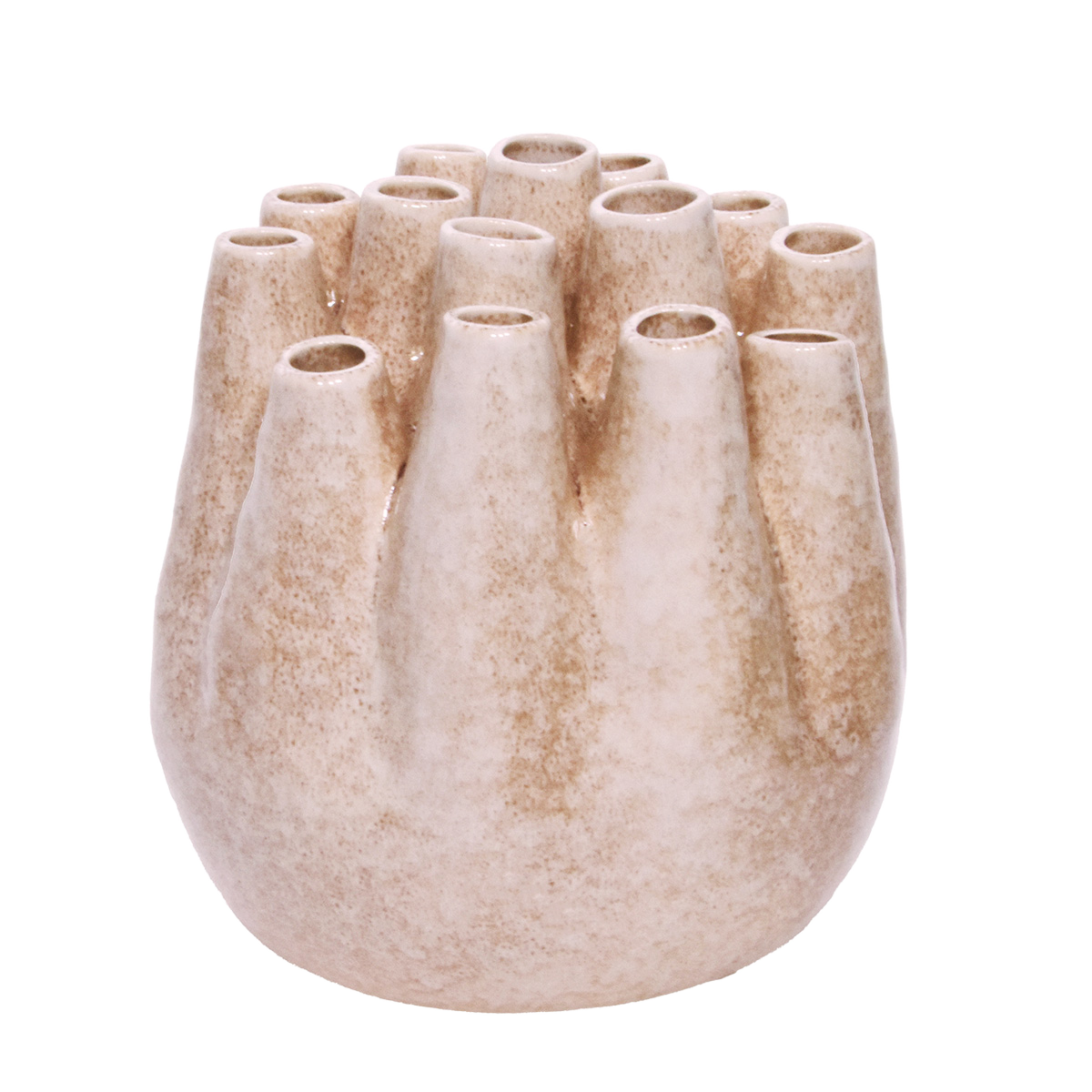 Tuitvaas Tulp keramiek 23cm Creme-bruin