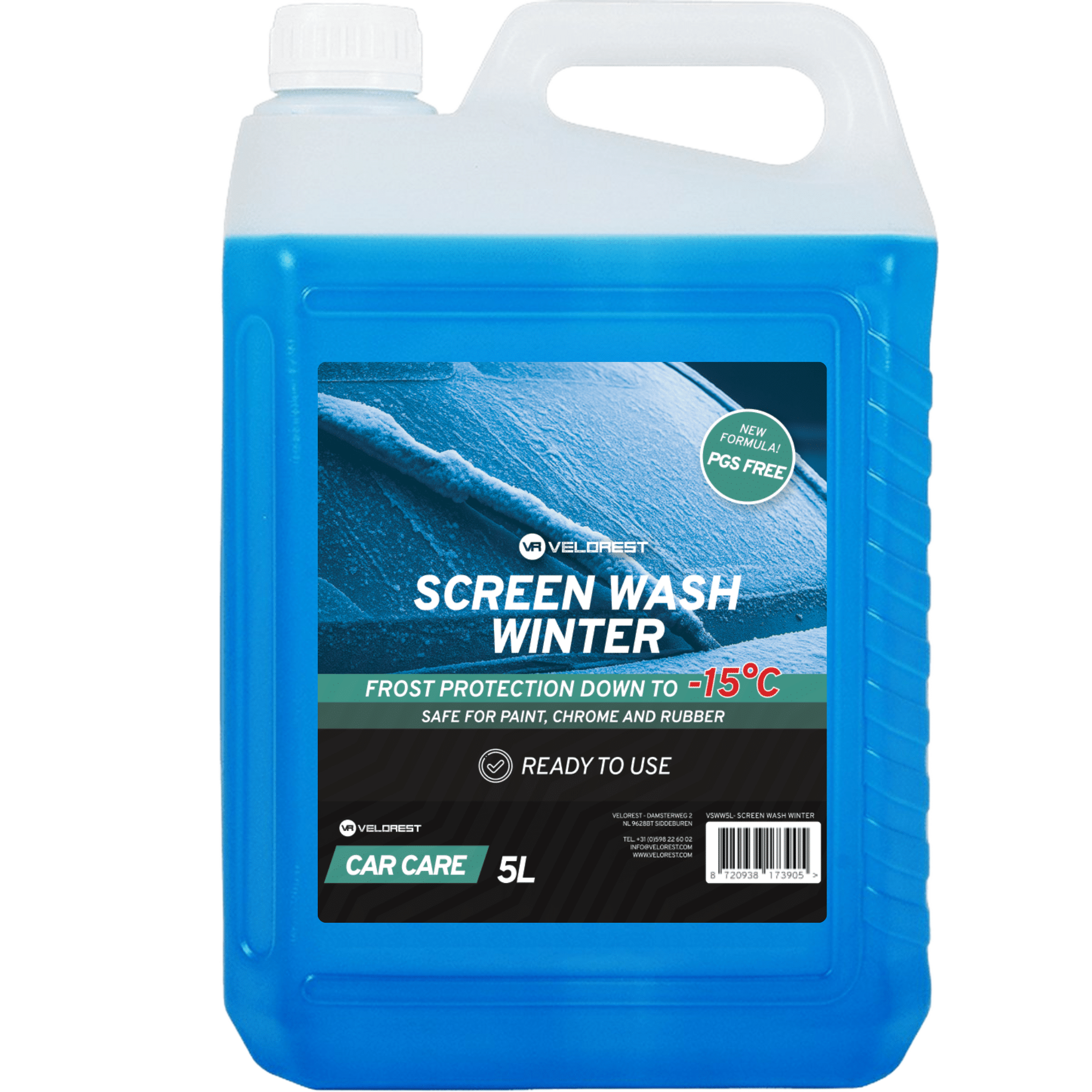 Velorest Screen Wash Winter 5L - Ruitenwisservloeistof Kant & Klaar | Ruitenwisservloeistof | Dutch Performance Products