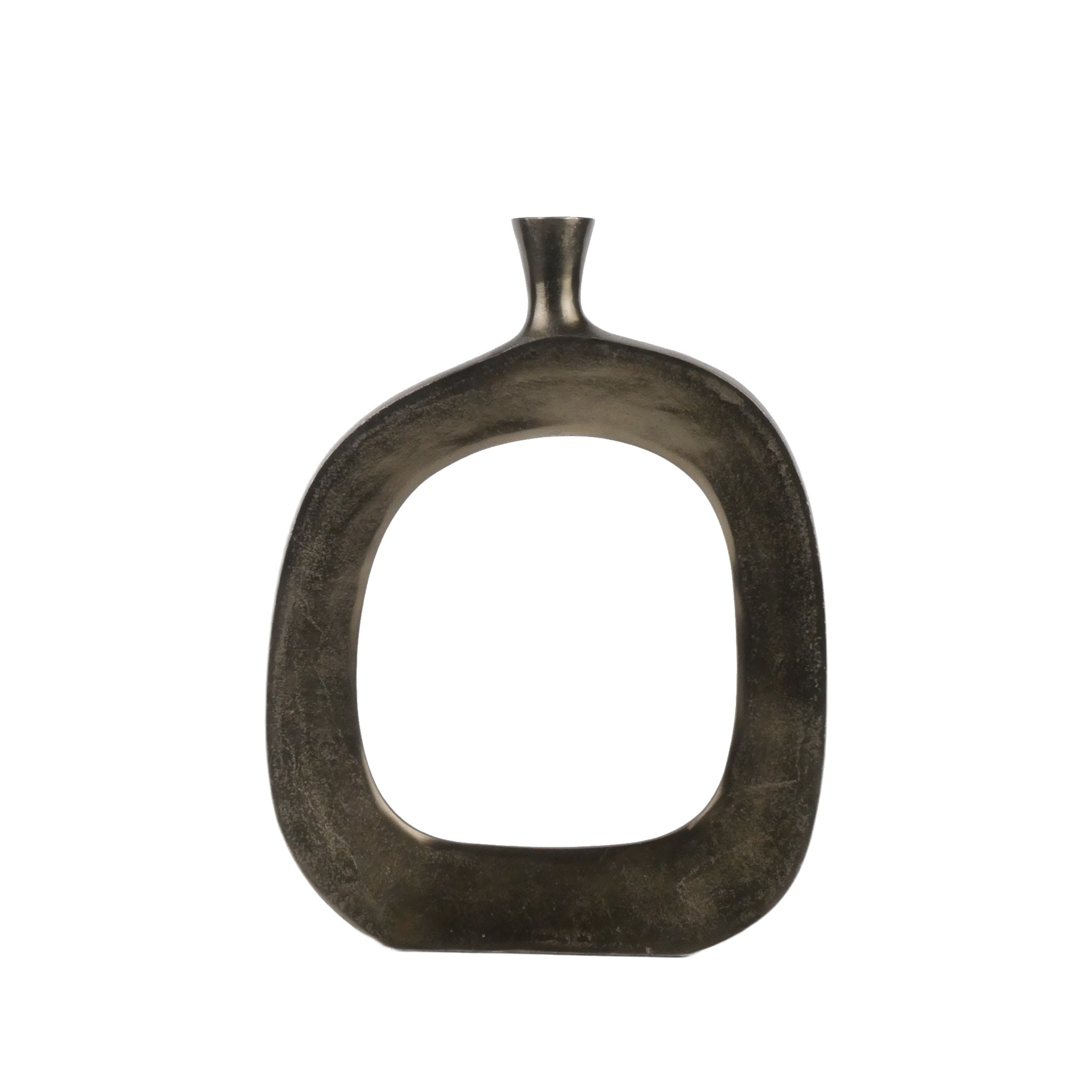 Aluminium Vaas Antique Nickel H 49cm