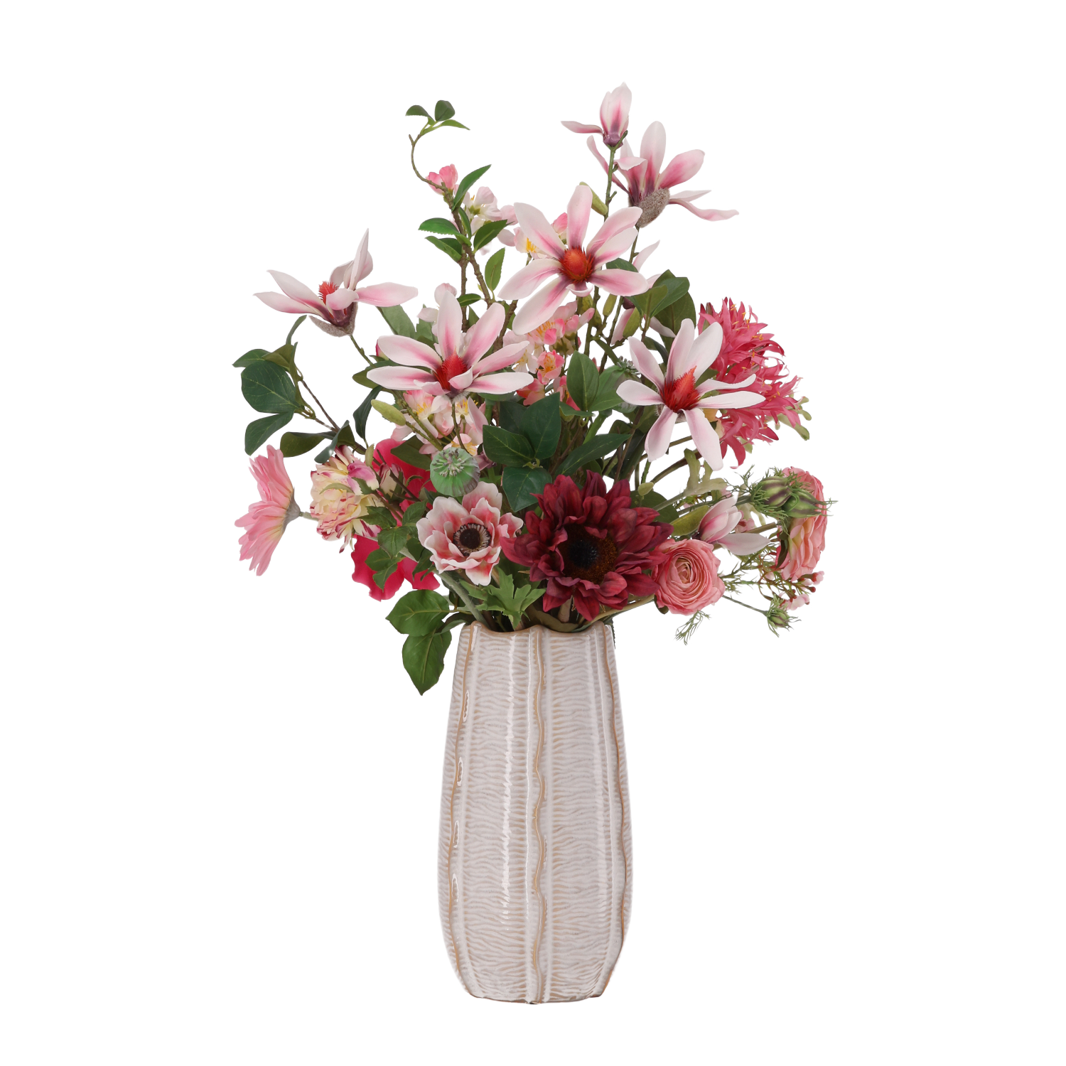 Handgebonden Kunstboeket Pippa London - Roze 80cm