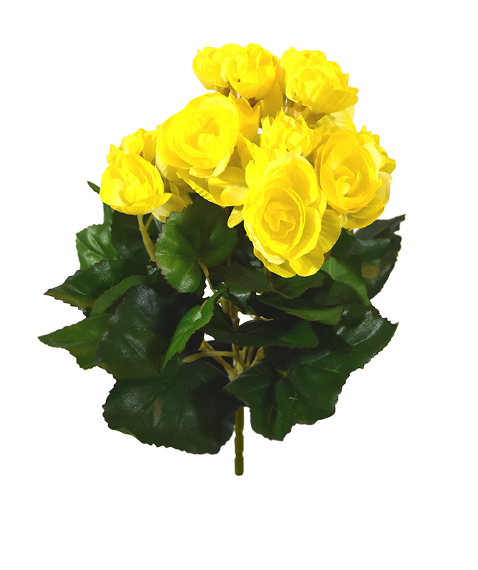 Begonia kunstplant 20cm - geel