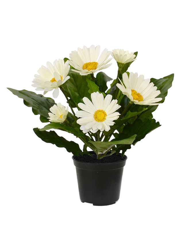 Gerbera kunstplant in pot 30cm - creme