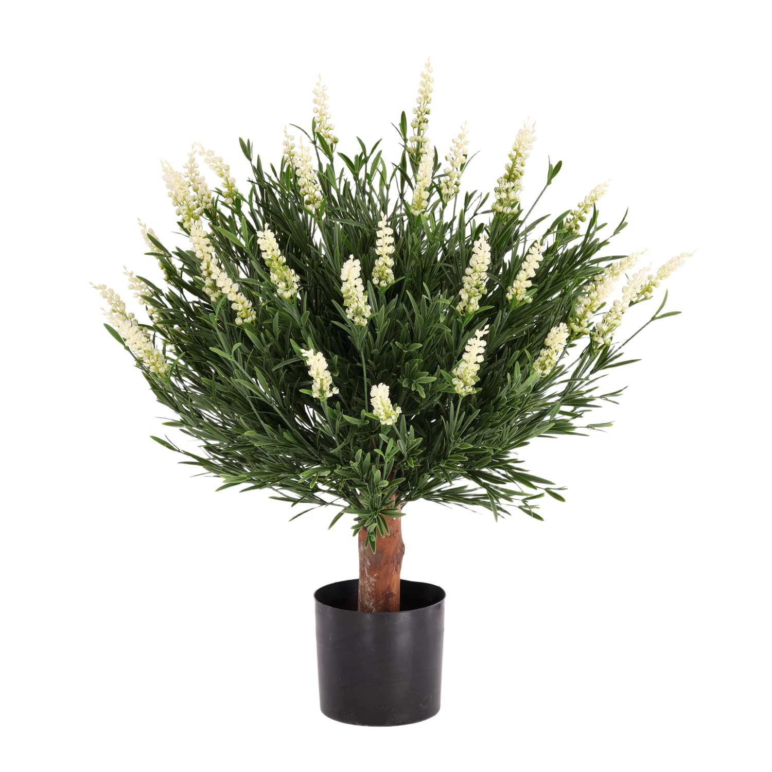 Kunstplant Lavendel Bol UV Wit 60cm in pot