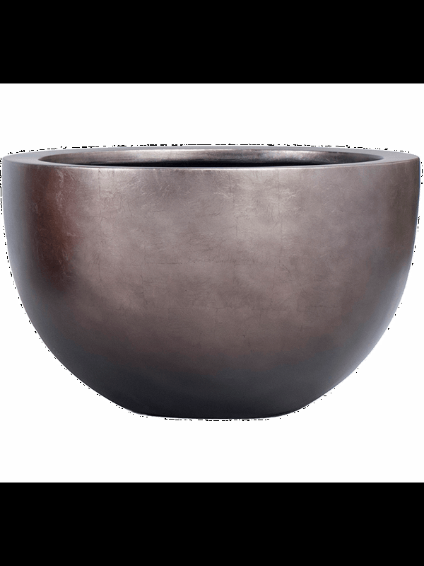 Baq Metallic Silver leaf Bowl matt coffee, 45x27cm