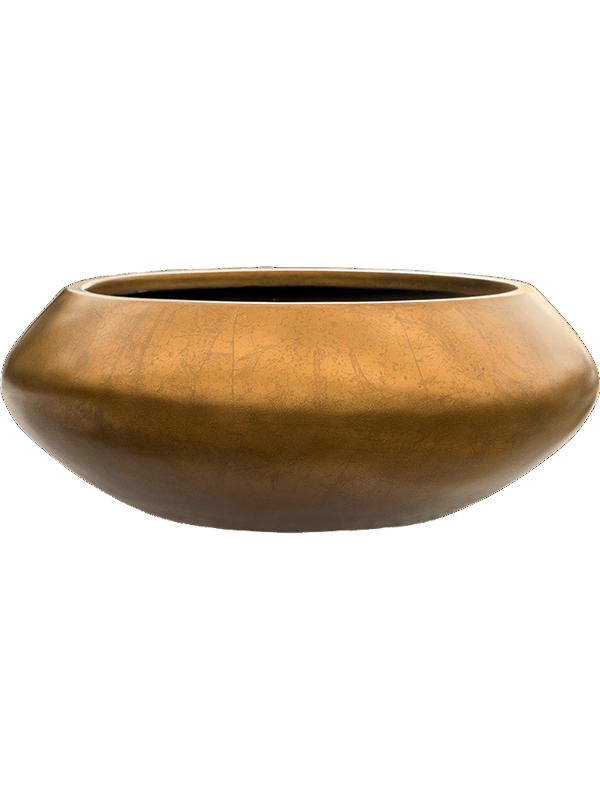 Baq Metallic Silver leaf Bowl Ufo Matt Honey, 40x15cm