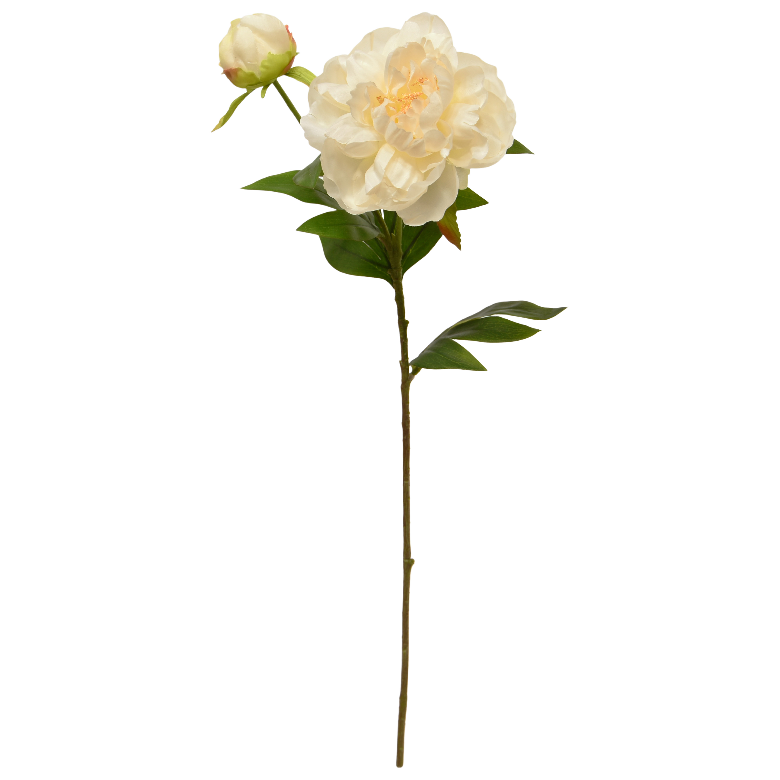 Pioenroos kunstbloem 69cm creme afbeelding 1