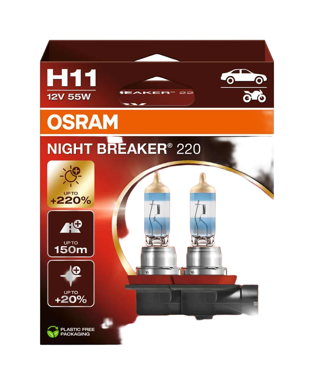 Osram Night Breaker 220 H11 12V 55W - 64211nb220-2hb - 2 stuks | Autolampen | H11 lamp | Dutch Performance Products