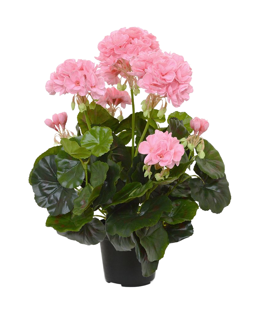 Geranium kunstplant in pot 40cm - roze