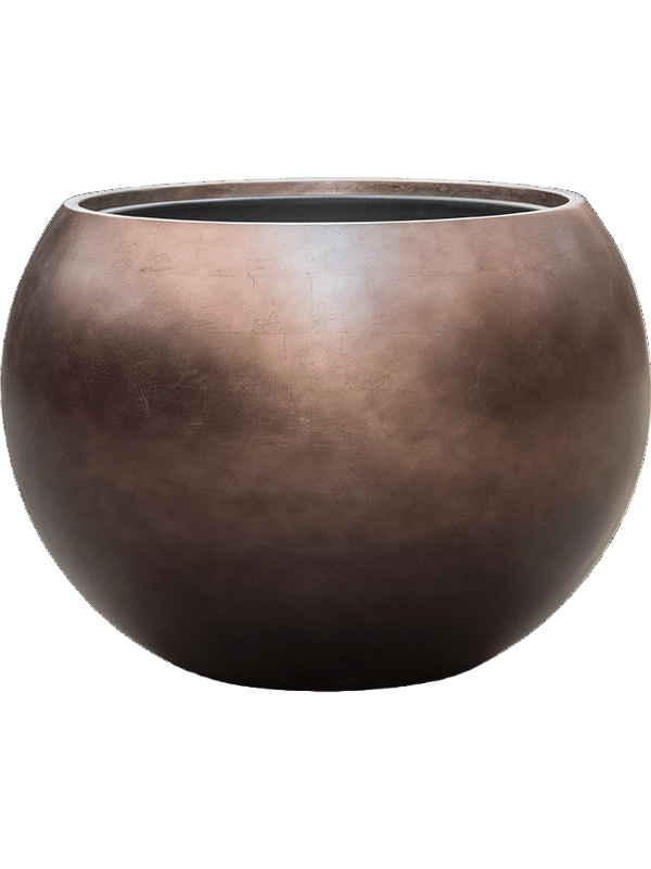 Baq Metallic Silver leaf Globe matt coffee (met inzetbak), 60x43cm