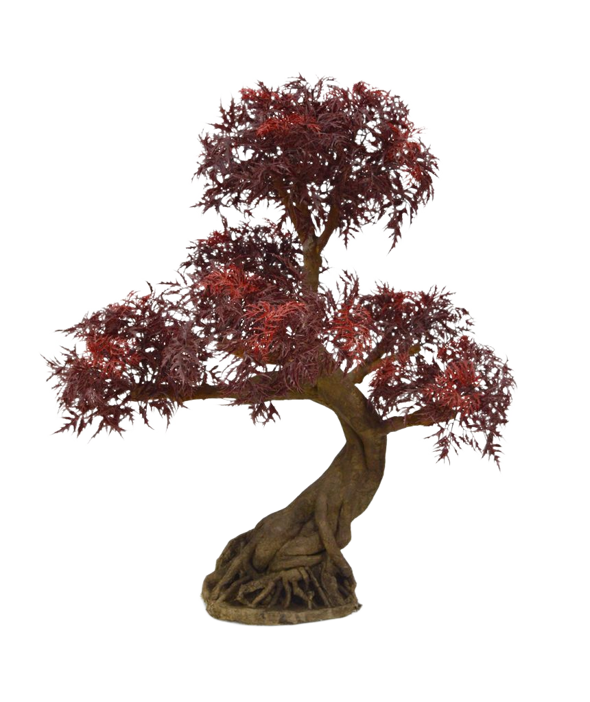 Ming Aralia Bonsai UV Burgundy kunstboom op voet 90cm