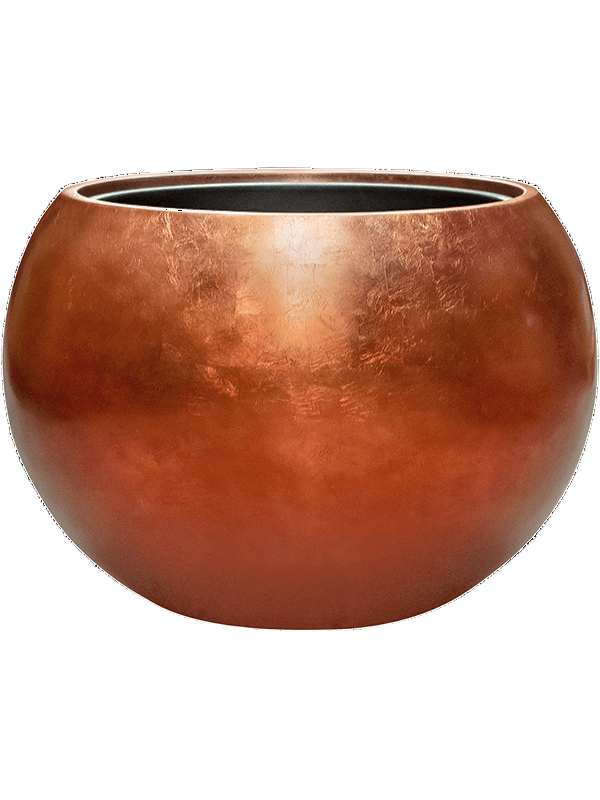 Baq Metallic Silver leaf Globe Matt Copper (met inzetbak) 60x43cm