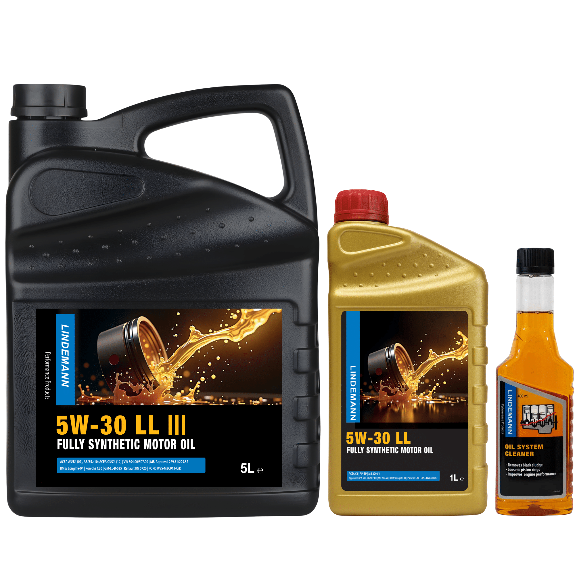 Lindemann Motorolie 5W-30 LL - Complete Oliewissel Set | C3 | voor oa VW, BMW, Opel | Longlife | Volsynthetisch | Benzine & Diesel