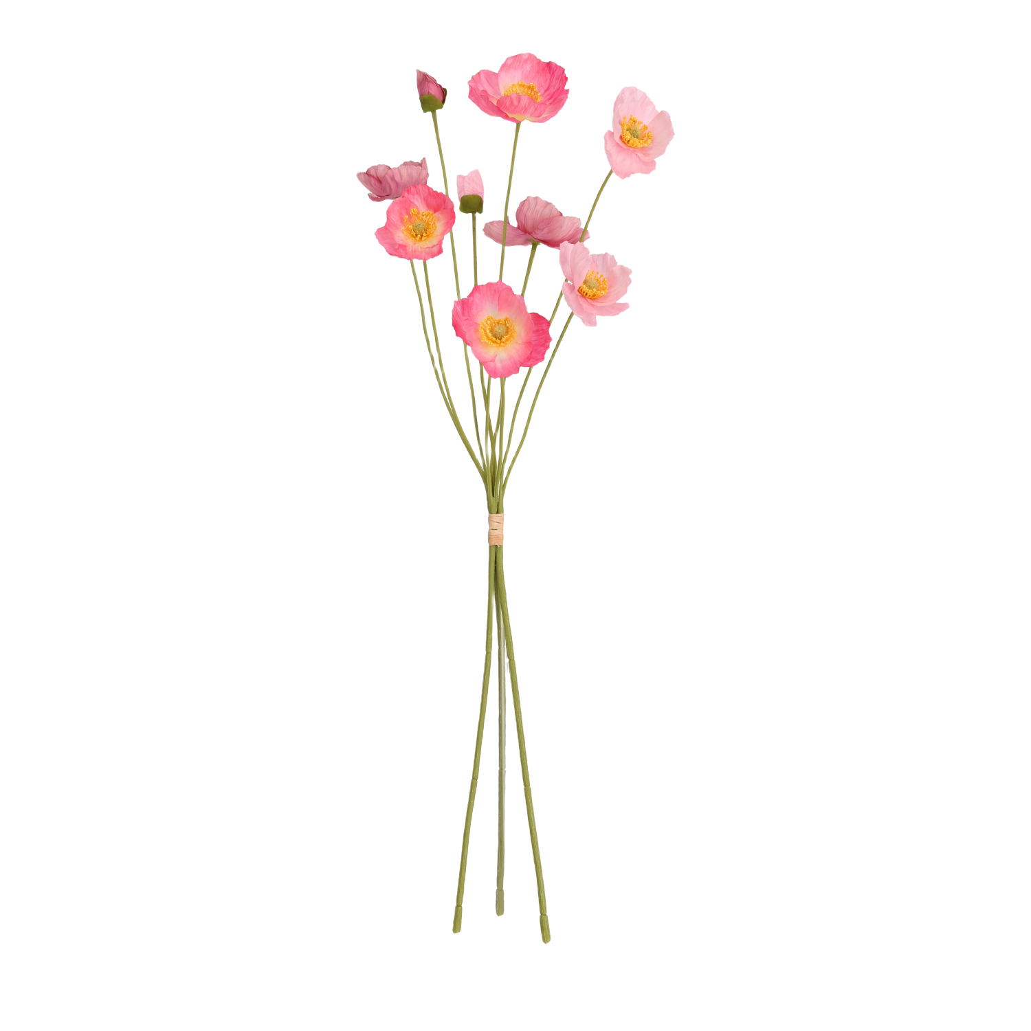 Klaprozen Kunstbloemenbundel 60cm Roze mix