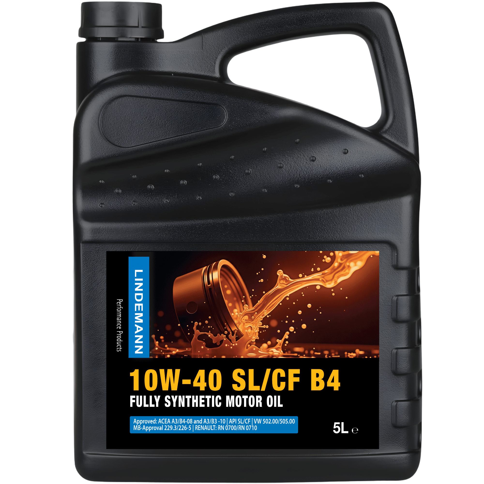 Lindemann Motorolie 10W-40 SL/CF B4 5L | C3 | voor oa VW, BMW, Opel | Longlife | Volsynthetisch | Benzine & Diesel