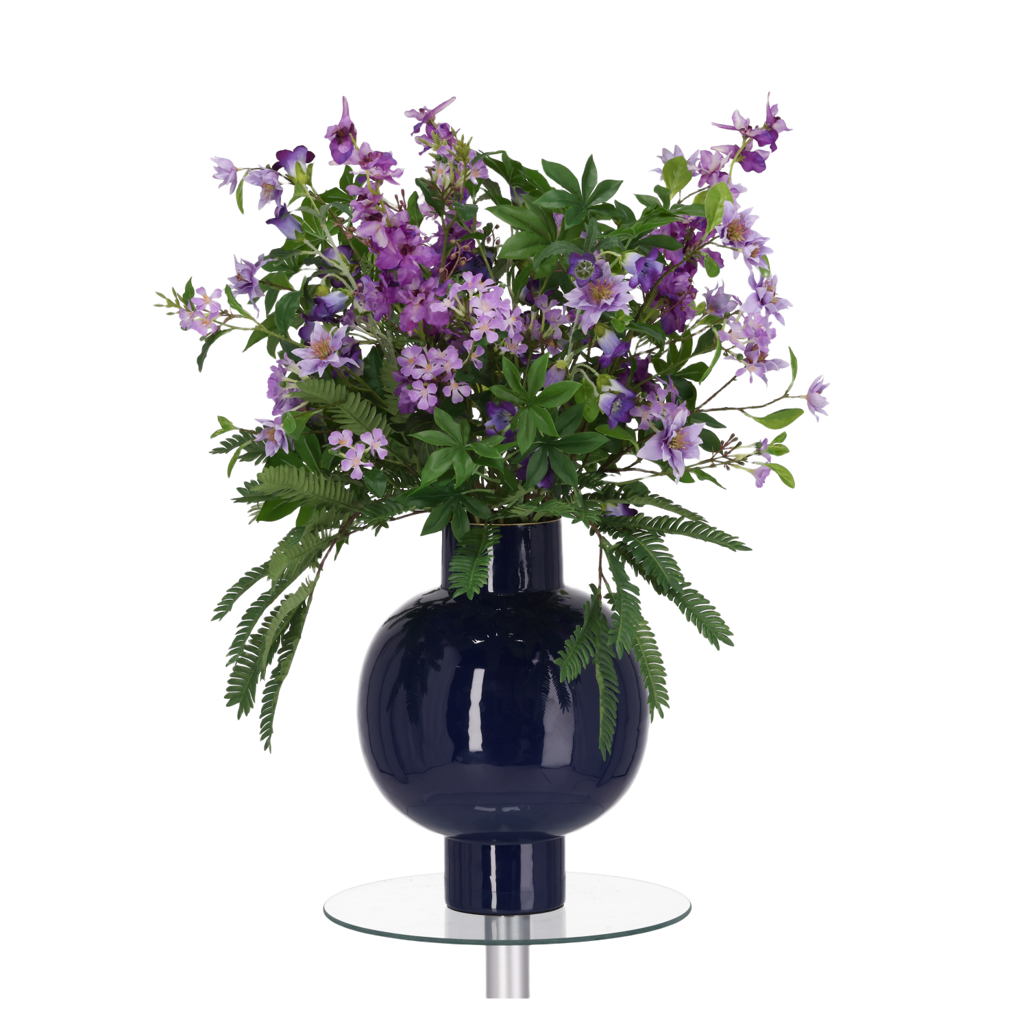 Handgebonden kunstboeket Violet Vienna 85cm afbeelding
