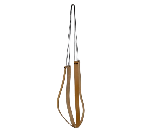 Leren macramé hanger - voor bloempot Pelle 75 cm - bruin