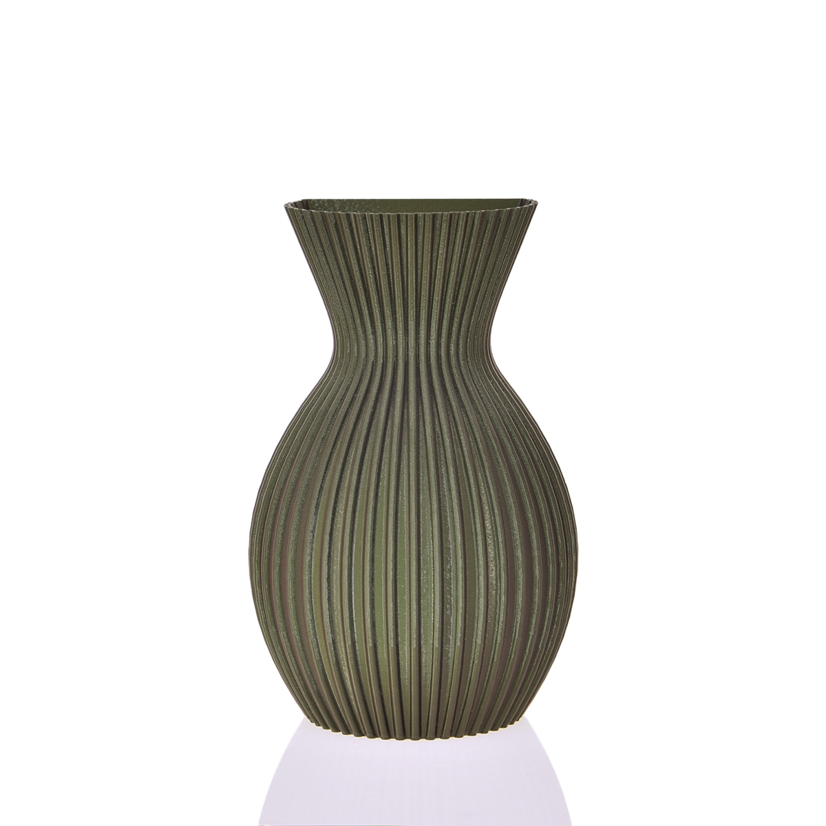 Lily 3D wandvaas 20x13x8cm Groen Metallic