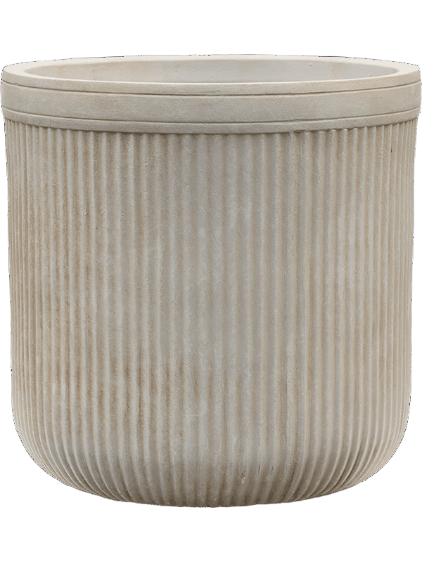 Baq Vertical Rib Cylinder Beige 40x40cm