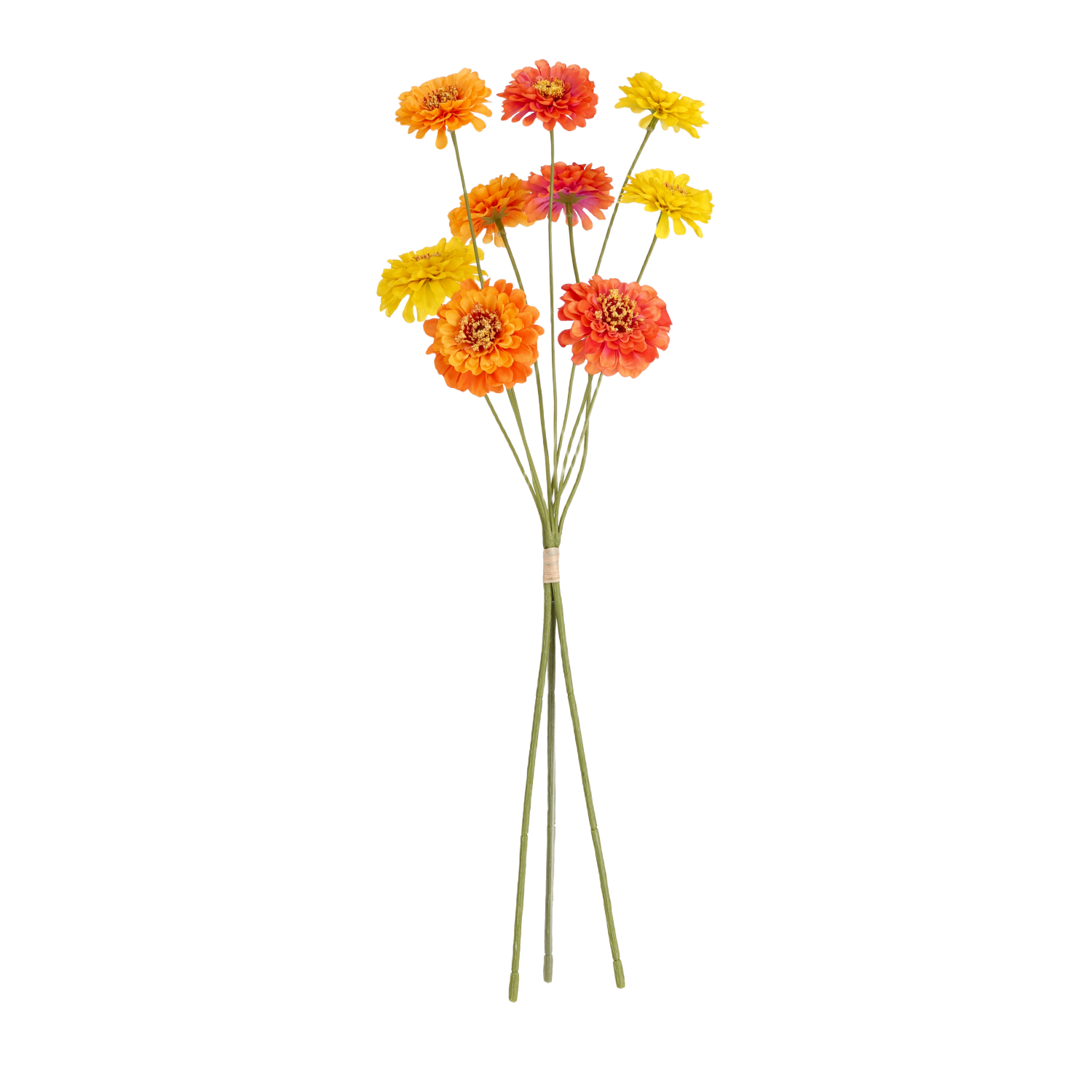 Zinnia Kunstbloemen bundel 60cm Oranje mix