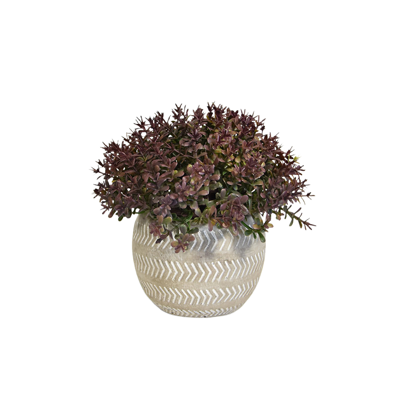 Mini kunst Buxus in pot 15cm - burgundy