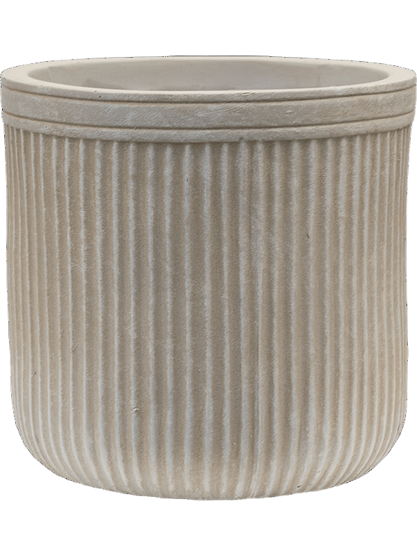 Baq Vertical Rib Cylinder Beige 23x24cm