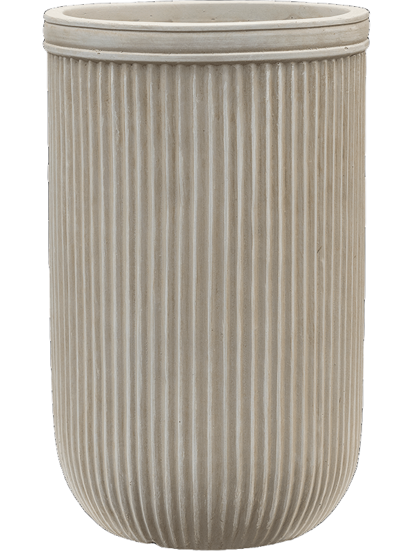 Baq Vertical Rib Cylinder Beige 30x47cm