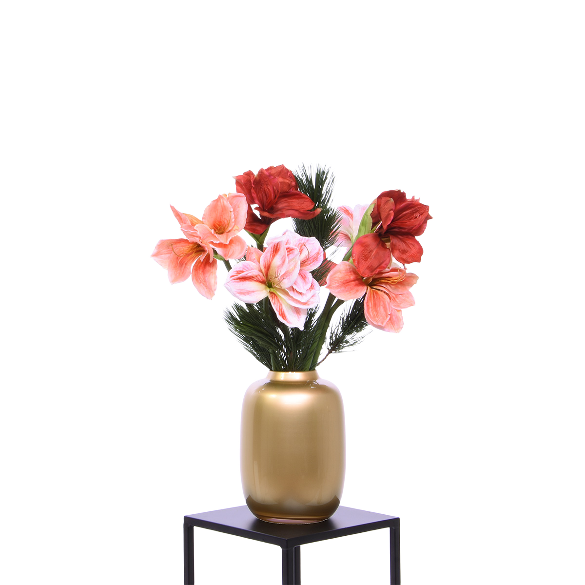 Handgebonden Kunstboeket Amaryllis Christmas