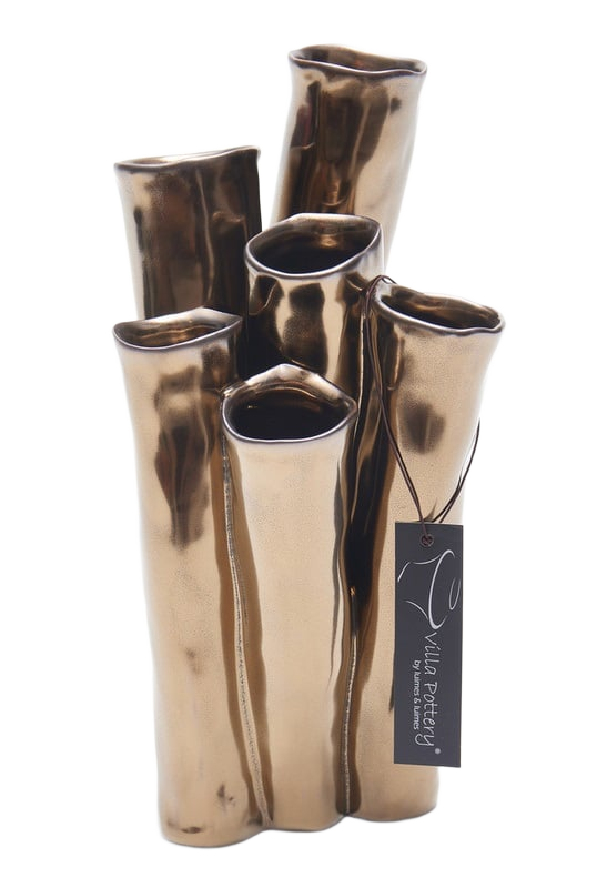 New Juul Vaas porselein 13x25cm goud