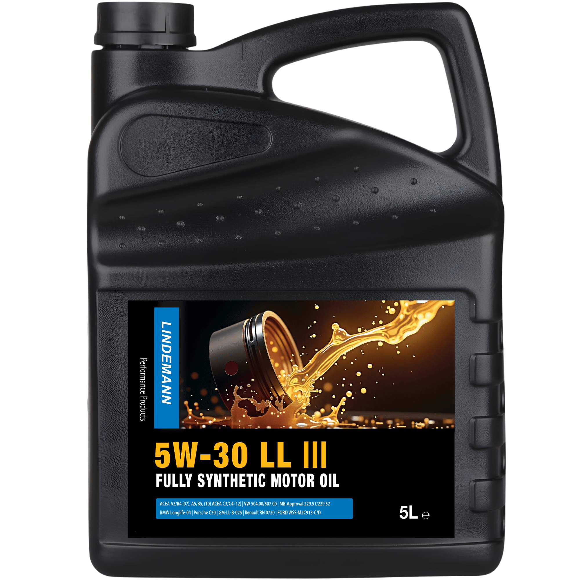 Lindemann Motorolie 5W-30 LL 5L | C3 | voor oa VW, BMW, Opel | Longlife | Volsynthetisch | Benzine & Diesel