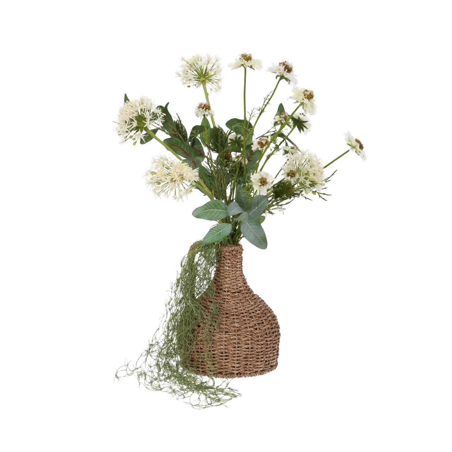 Kunstboeket Alice Washington creme 65cm inclusief flesvaas
