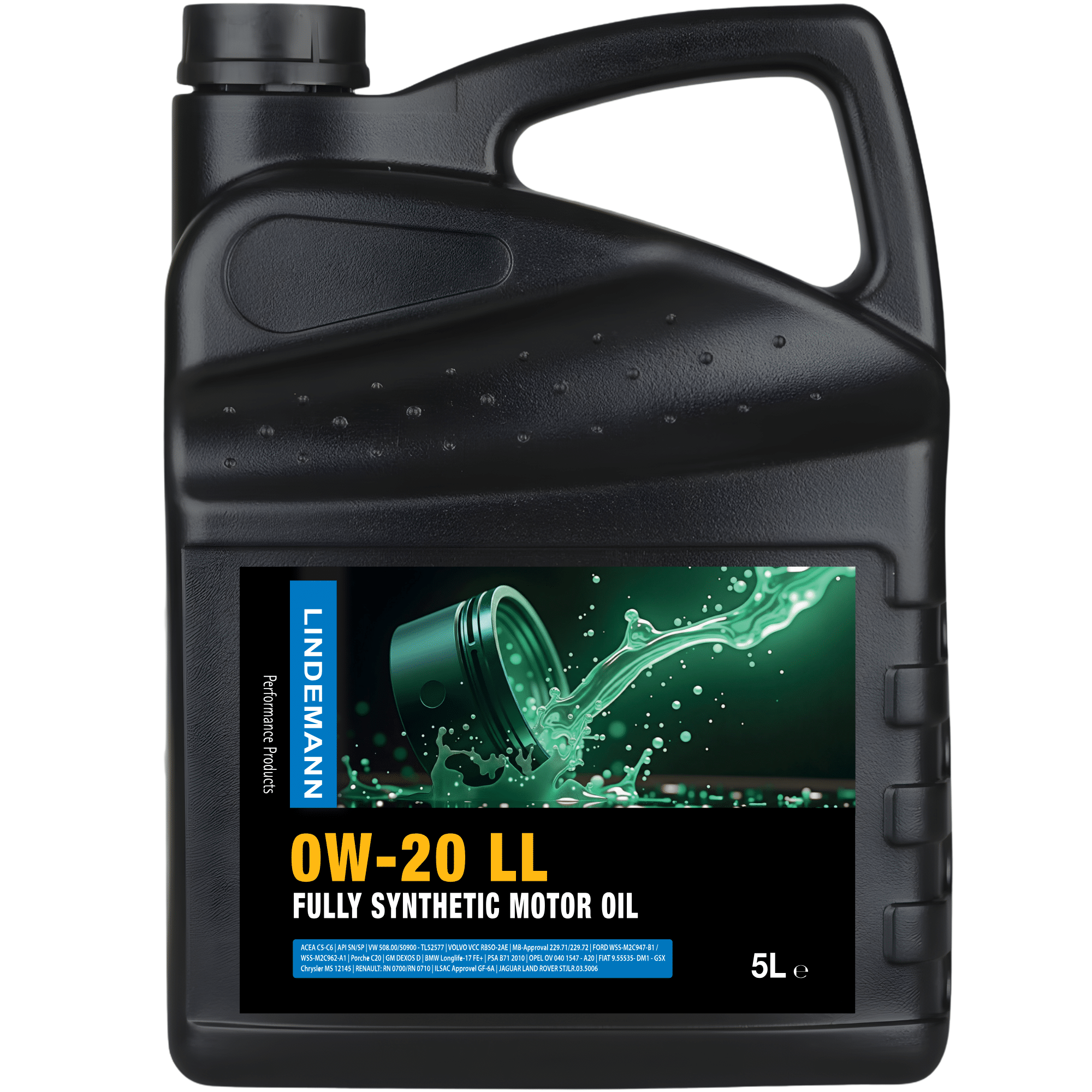 Lindemann Motorolie 0W-20 LL 5L | C3 | voor oa VW, BMW, Opel | Longlife | Volsynthetisch | Benzine & Diesel