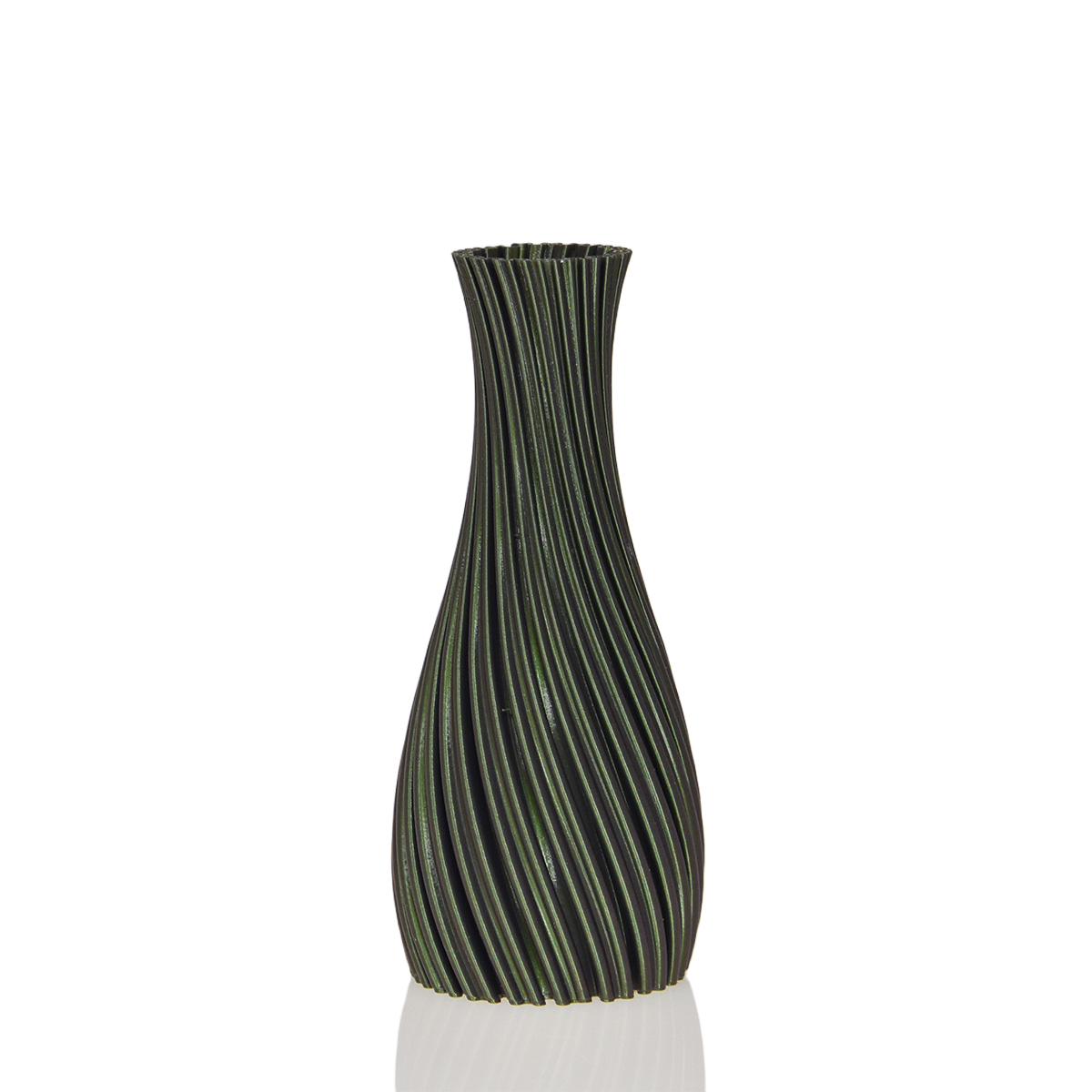 Kalmia 3D vaas 20x9cm Groen Metallic
