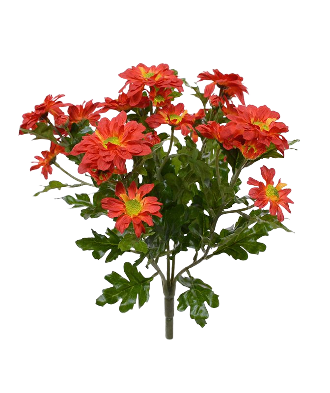 Chrysant kunstboeket 35 cm oranje