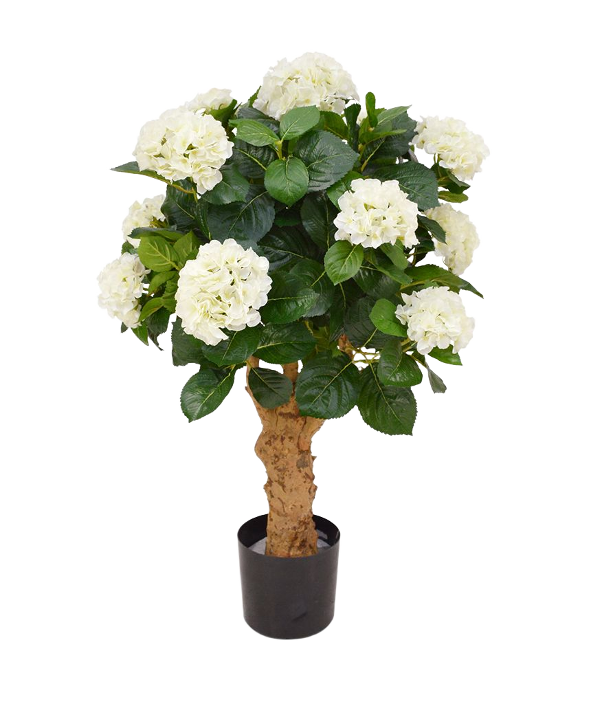 Hortensia deluxe kunstplant op stam 90cm - crème