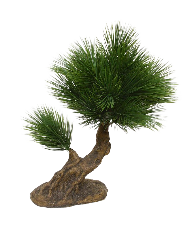Pinus mini kunstbonsai op voet 35cm