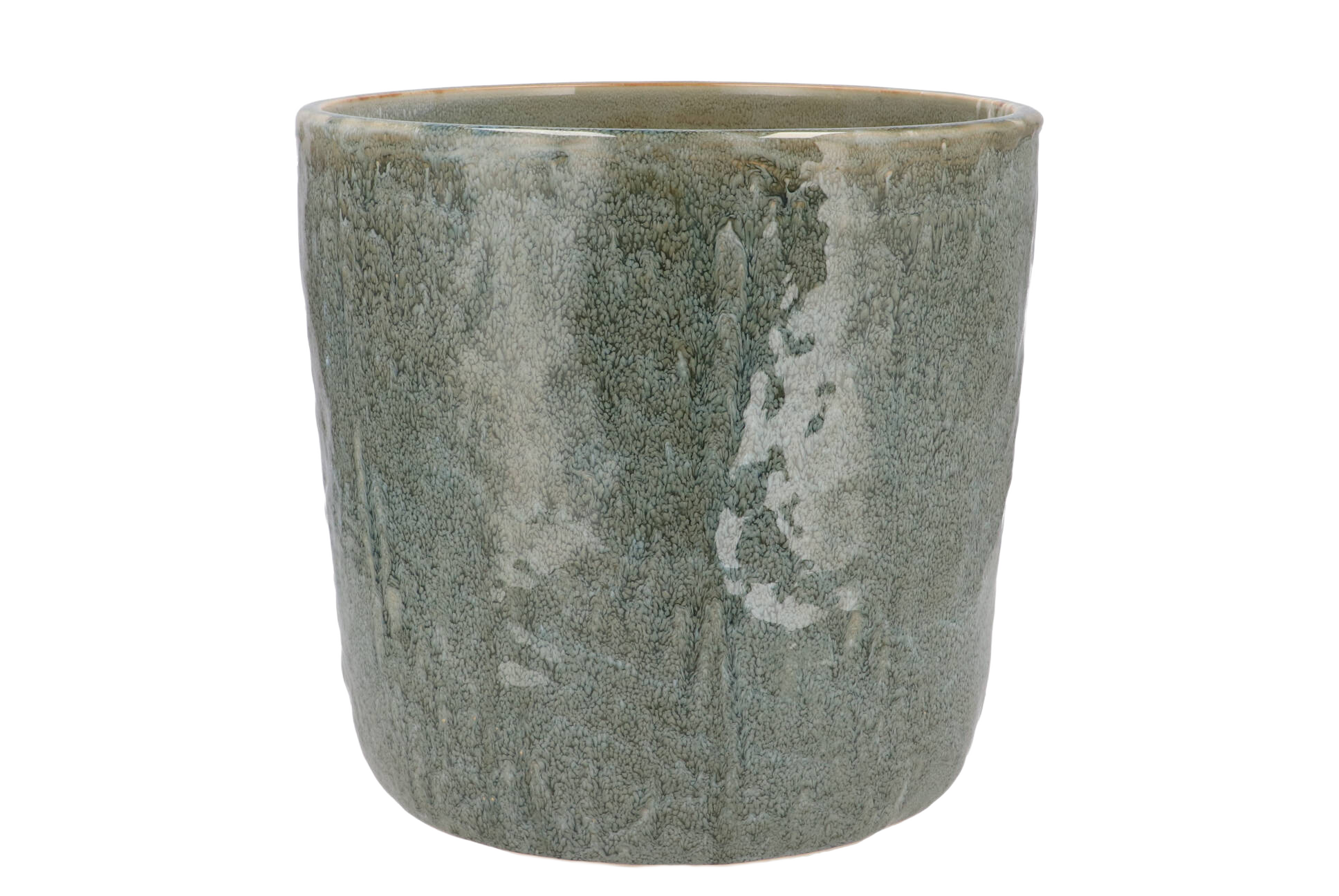 Iron stone lichtblauwe geglazuurde pot 21x19cm