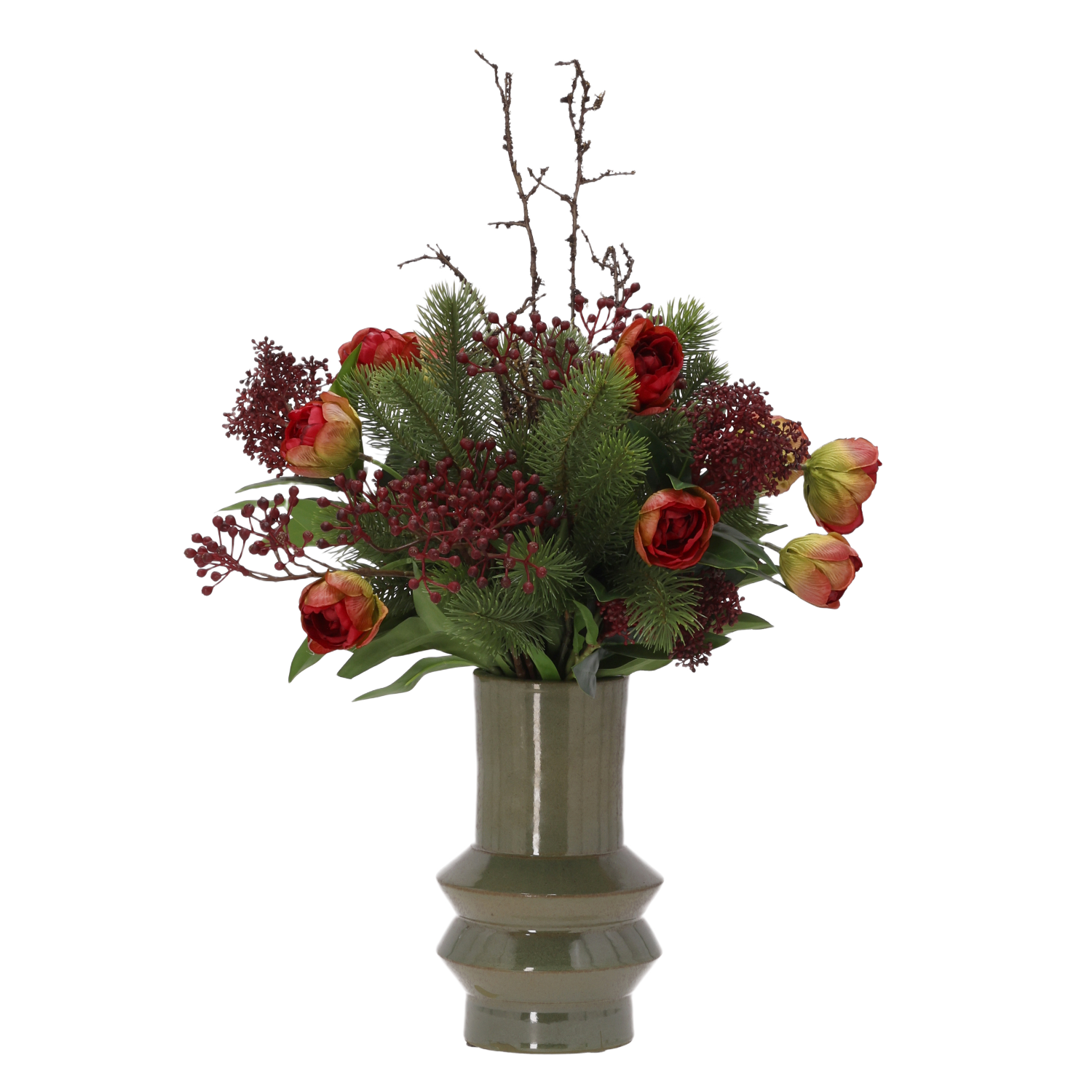 Winterboeket kunstbloemen Xanthe Flachau 65cm