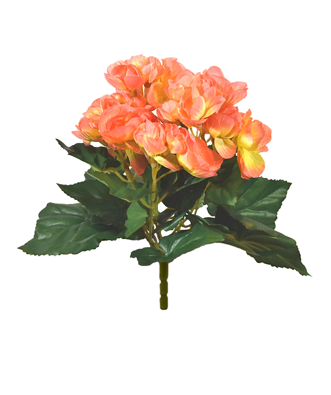 Begonia kunstplant 20cm - zalm