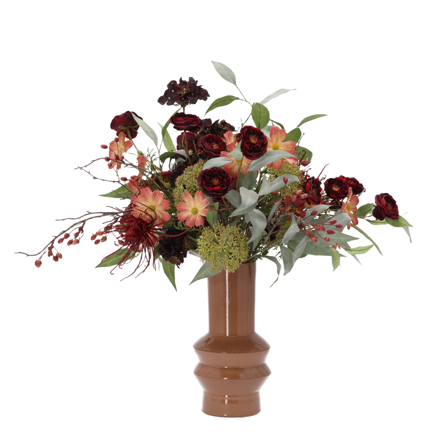 Herfstboeket kunstbloemen Odette Rosario 75cm