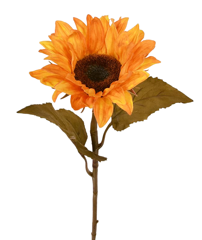 Zonnebloem kunsttak M 65 cm oranje