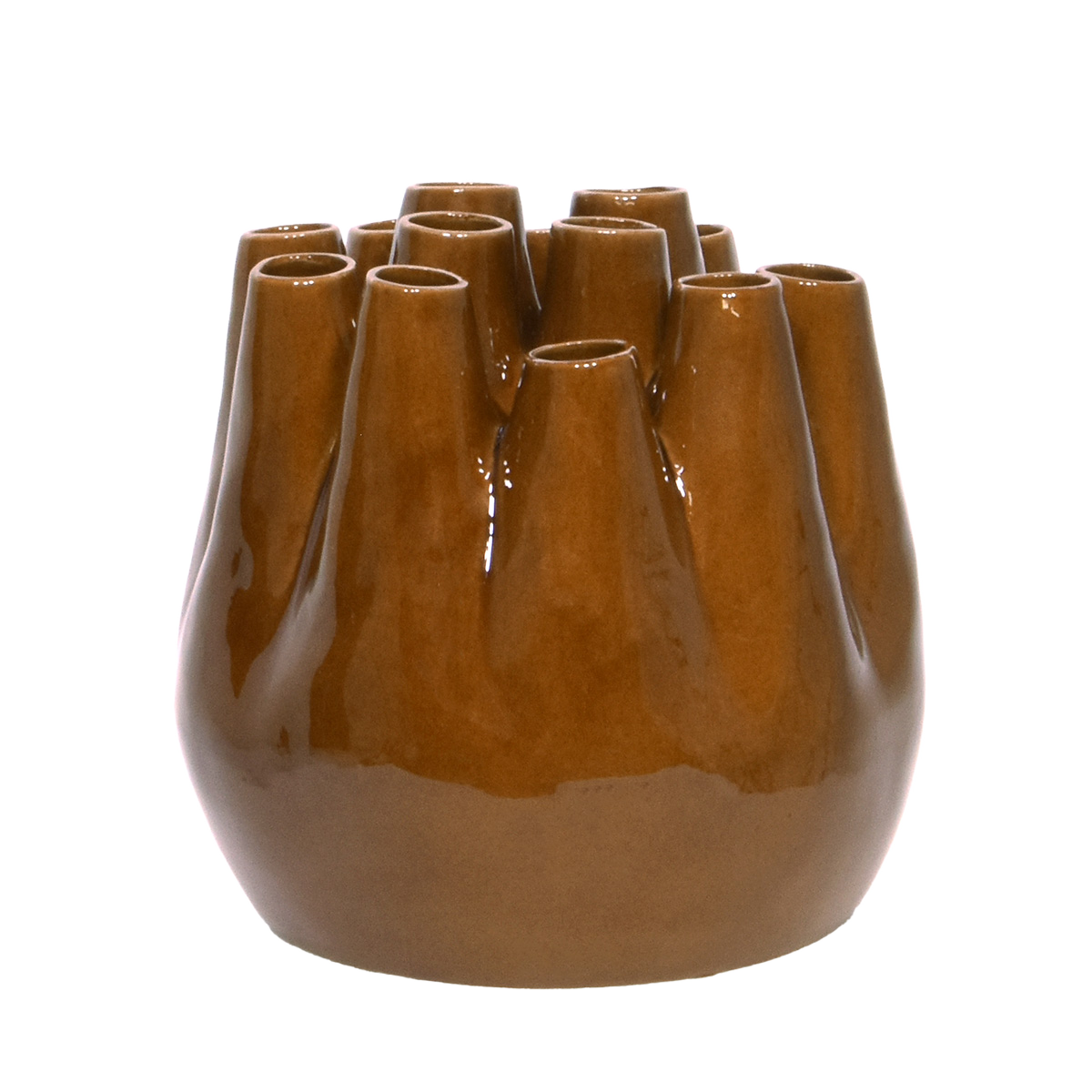Tuitvaas Tulp keramiek 23cm oker