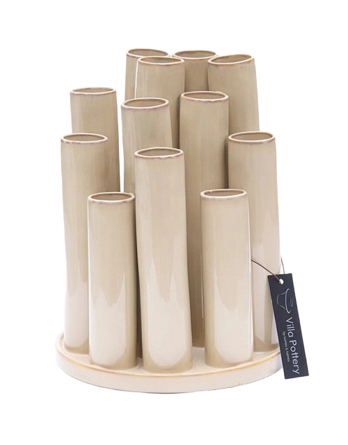 Twist & Tube Vaas Crème Rond 19x19x25cm