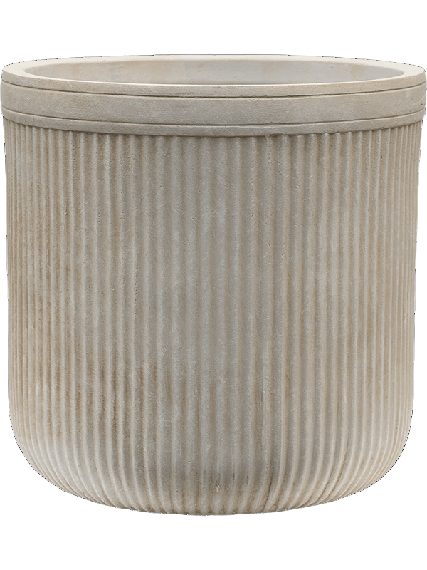 Baq Vertical Rib Cylinder Beige 30x31cm