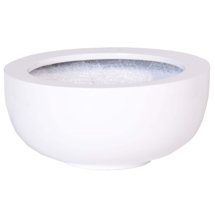 Ducos small shiny white Ø33 x H15 cm