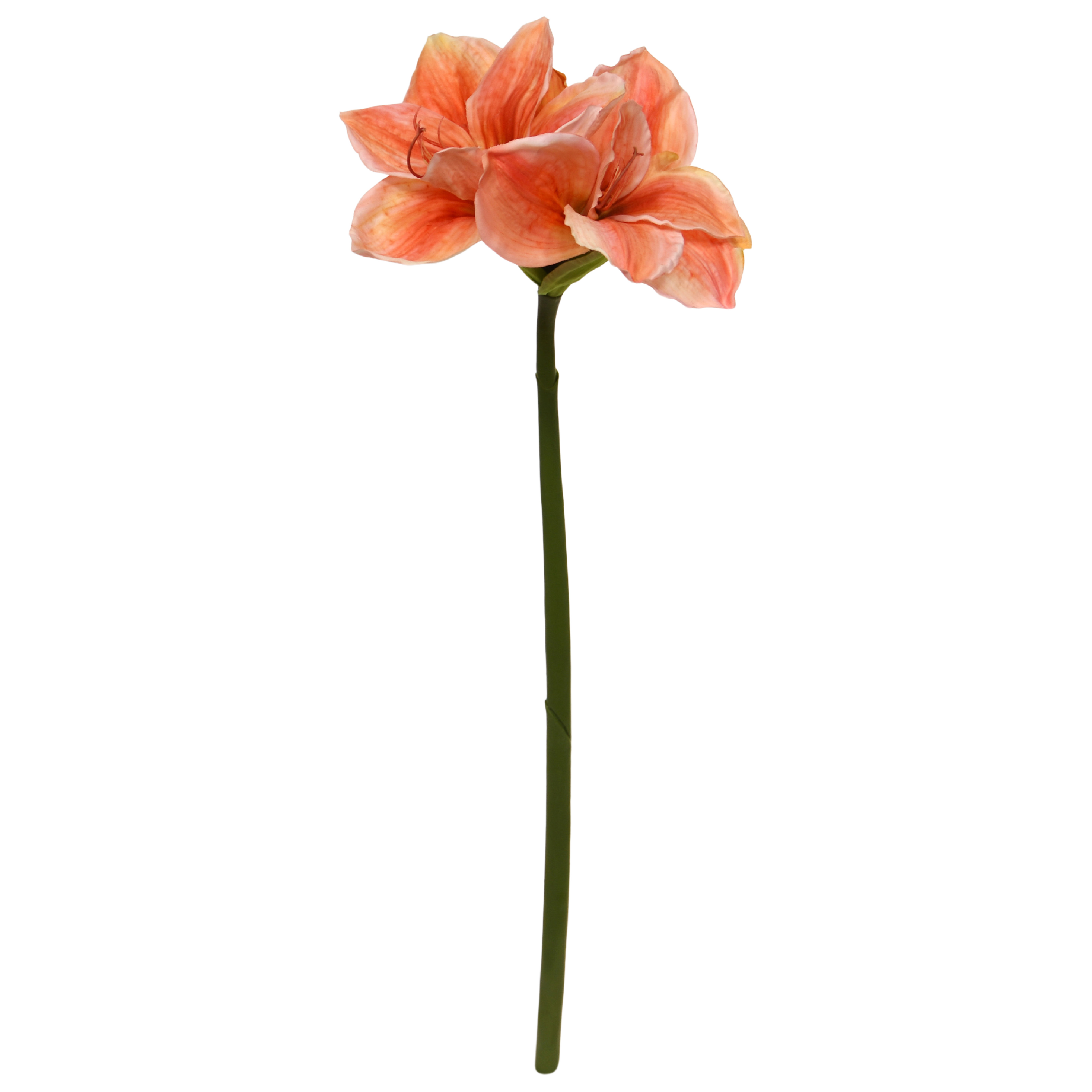 Amaryllis Kunstbloem 67cm Zalm afbeelding 1