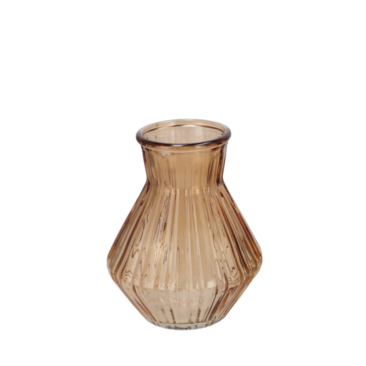 Roman Woods lichtbruine heldere diamant glazen vaas 15x21cm